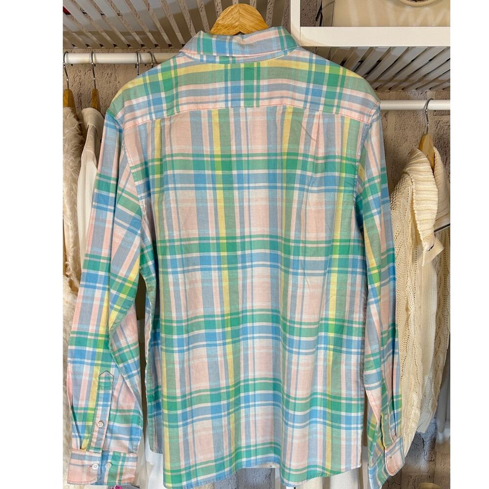 Falls Creek Stretch Men's Size L No Tuck Pastel Plaid Button Up Shirt #0282 - Picture 2 of 11